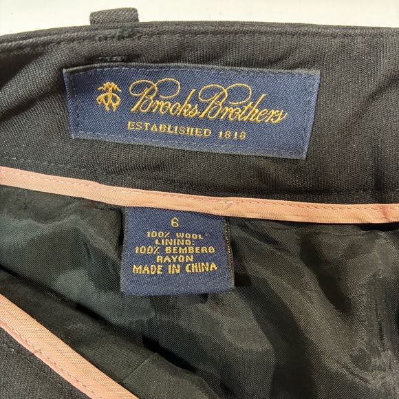 Brooks Brothers Pants Womens 6 100% Wool Black Fully Lined Trouser Preppy Office - Picture 4 of 5